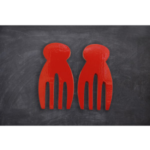 juego cucharones tenaza paleta rojo
